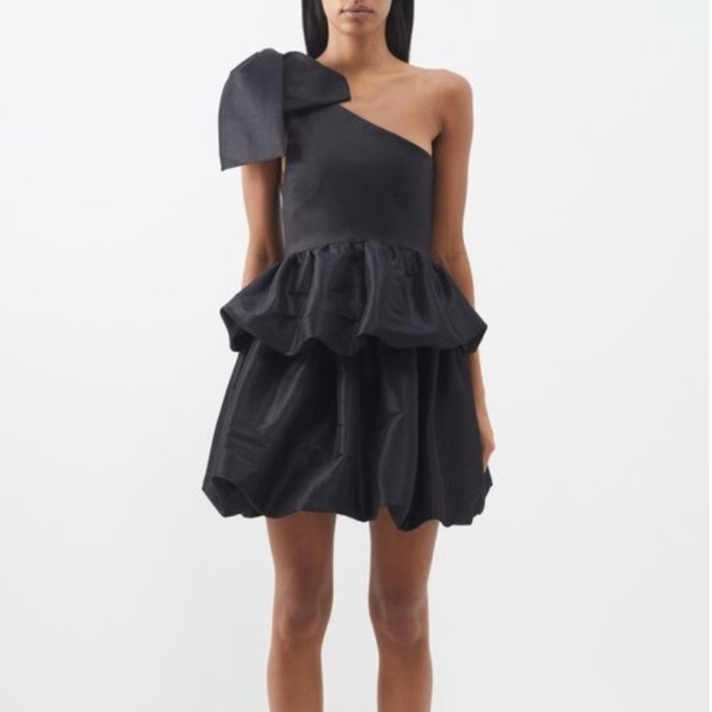 Kika Vargas Selena Dress in black taffeta.